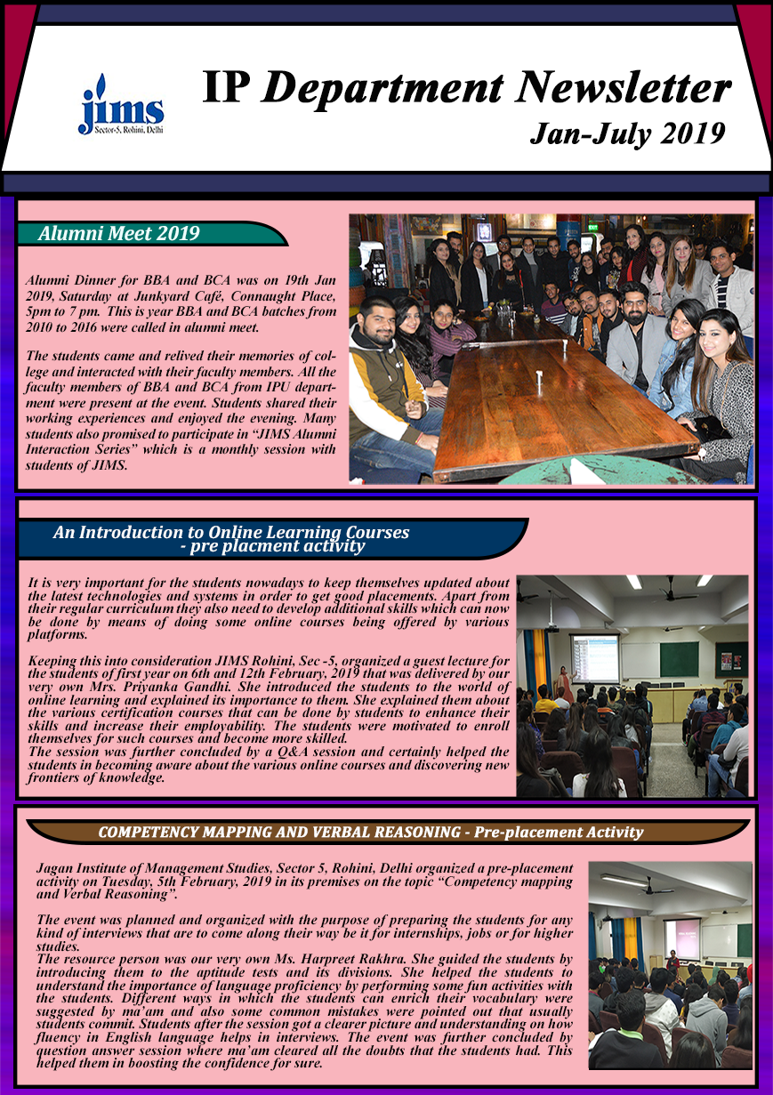 JIMS IP Department Newsletter