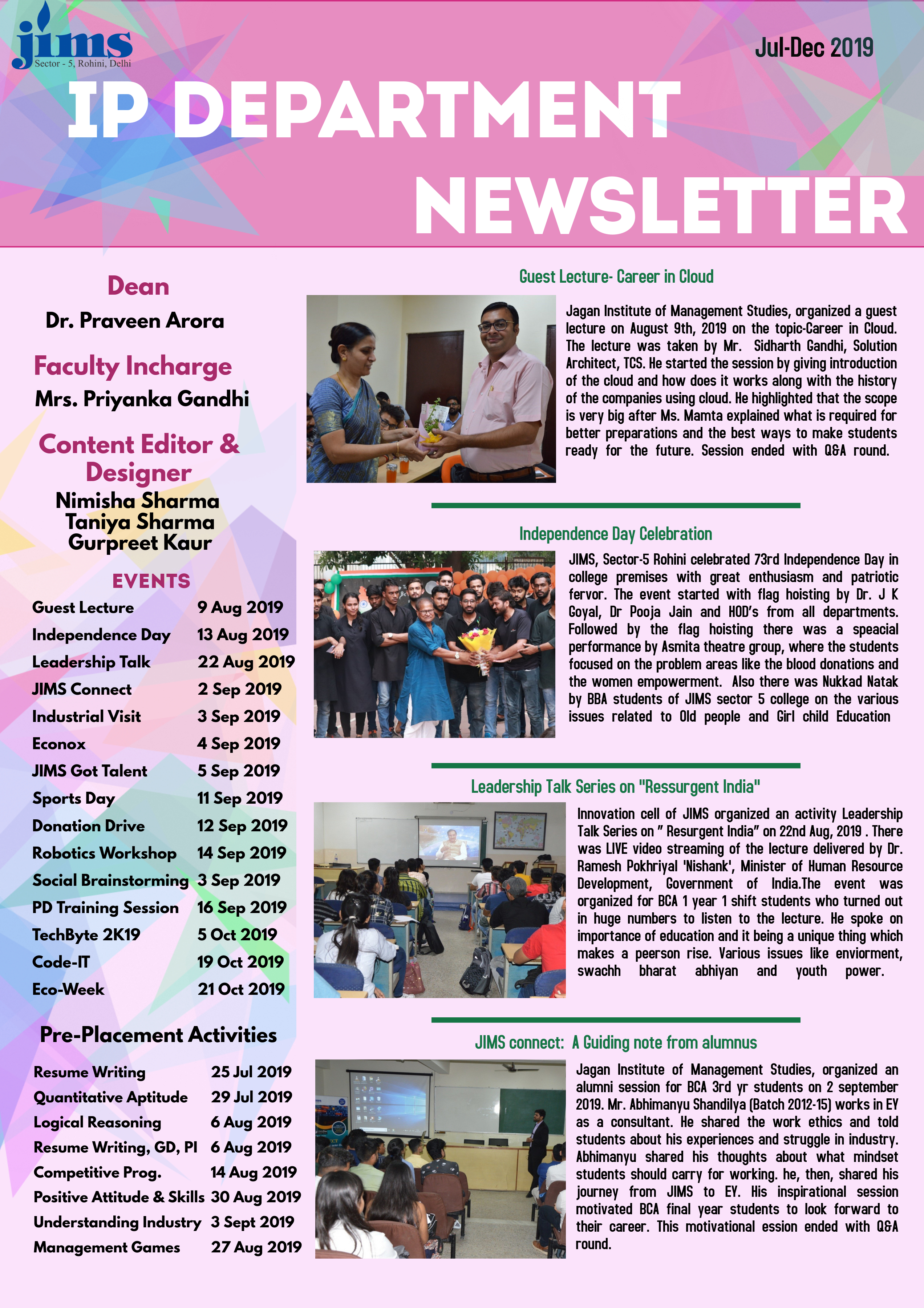 JIMS IT Flash Newsletter Kaleidoscope