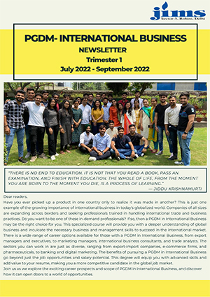 JIMS PGDM-IB(2022-24) Online newsletter 