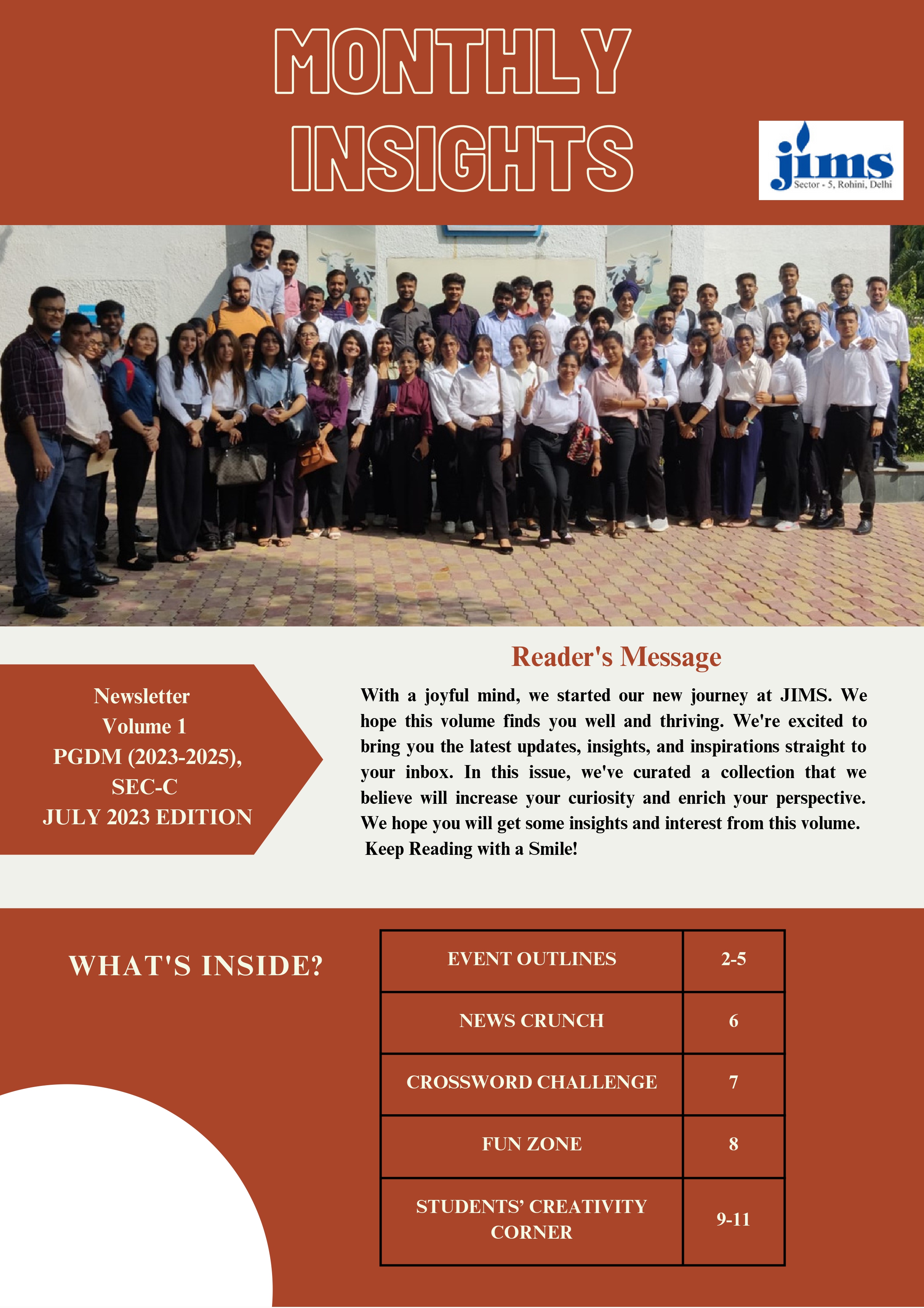 JIMS Rohini PGDM Online newsletter [July 2023]