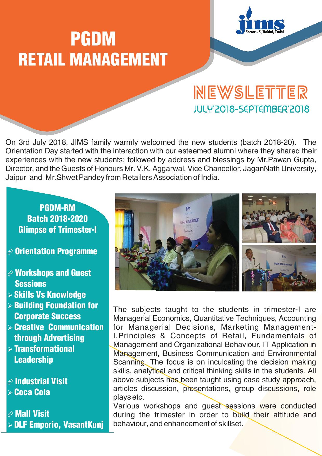 Retail e-Newsletter [July - Sep, 2018]